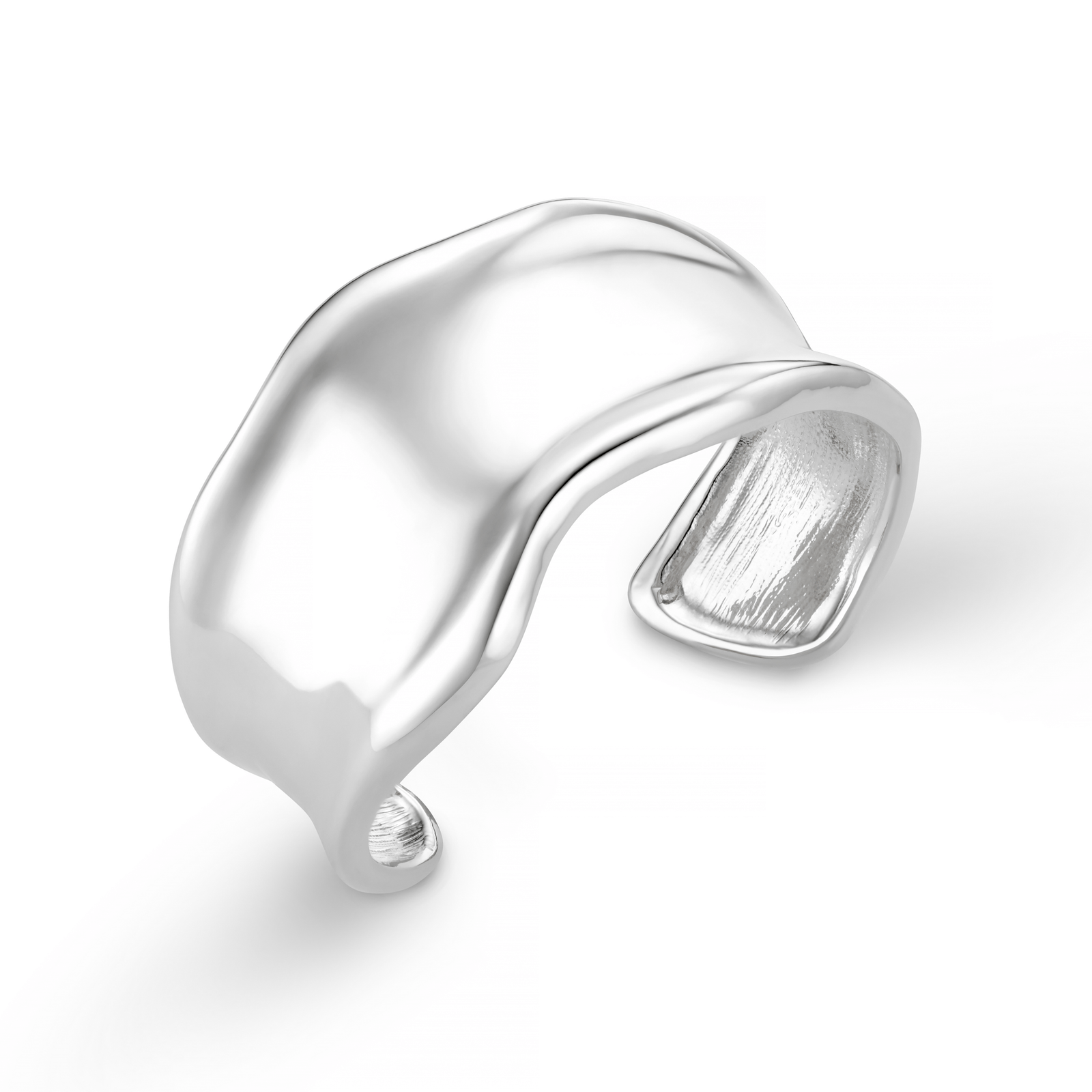 Statement Organic Molten Metal Cuff - Silver